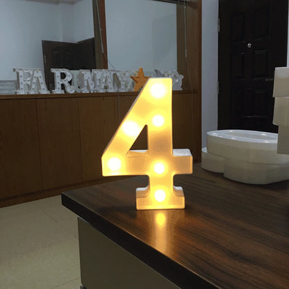 LED Number & Letter Night Light - Luminous A-Z Alphabet & 0-9 Lamp for Party and Wedding Decor