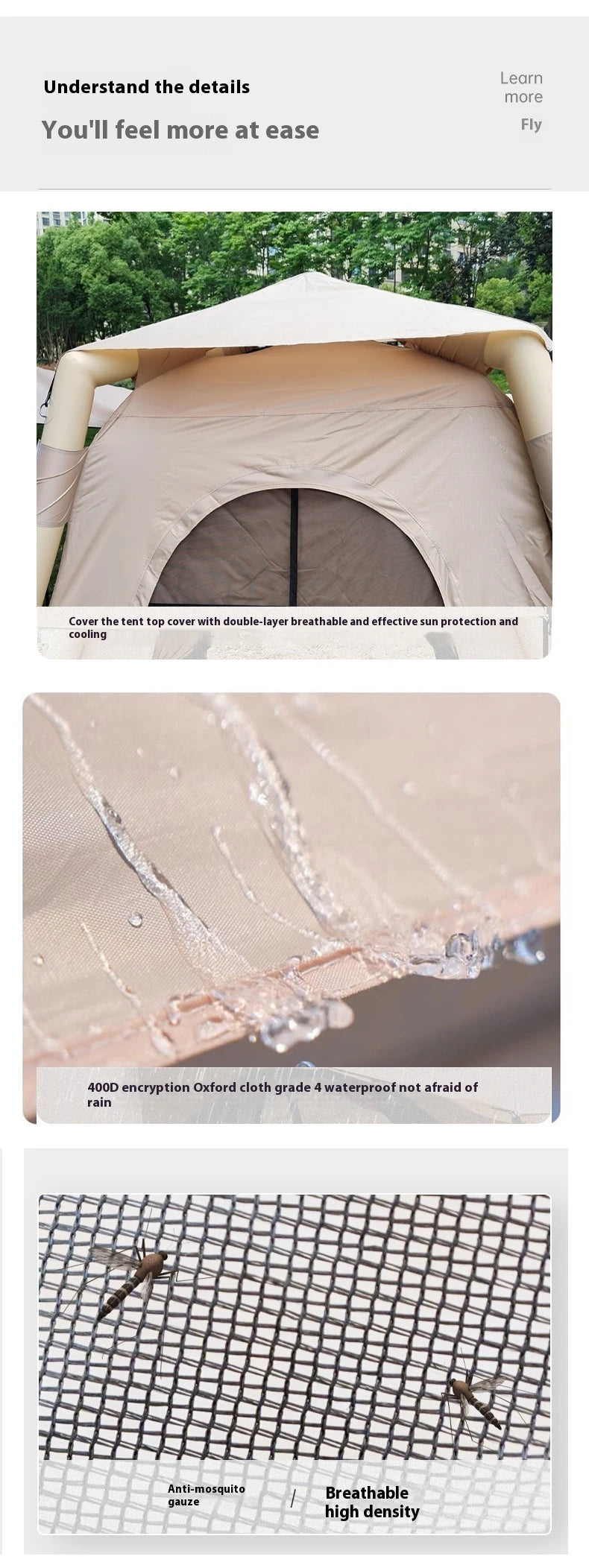 Lohascamping Large Camping Air Tent – Inflatable One-Touch Dome Shelter for 4-5 People, Family Hiking & Outdoor Use