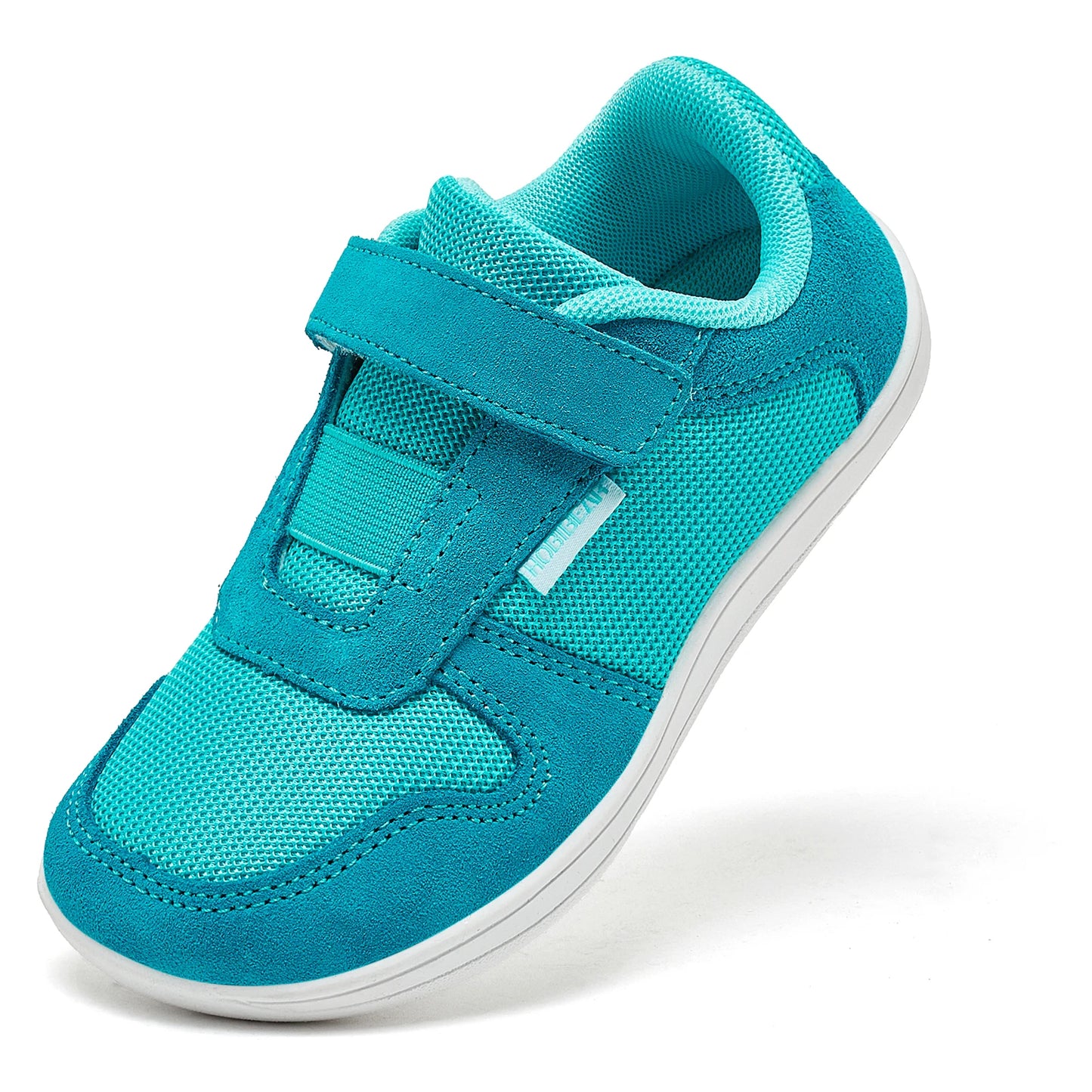 HOBIBEAR Kids Wide Toe Barefoot Shoes – Minimalist Hook & Loop Sneakers, Lightweight Artificial Leather Mesh for Little & Big Kids