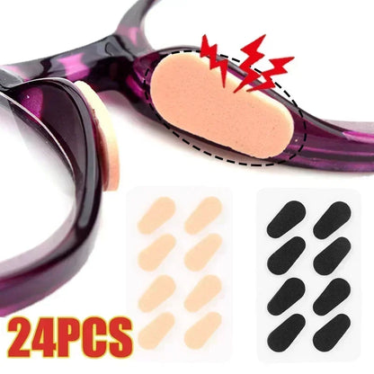 Self-Adhesive Eyeglasses Nose Pads – Soft EVA Foam Anti-Slip Reusable Mini Oval Glasses Comfort Pads Accessories Kit