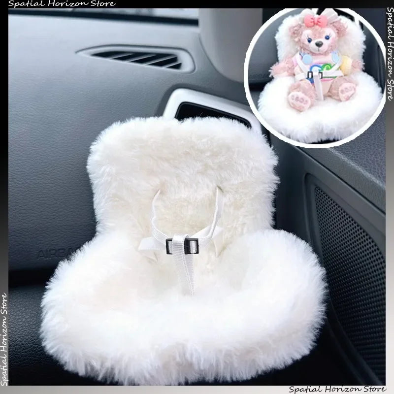 Mini Plush Safety Seat — Kawaii Labubu Idol Kpop Doll Car Air Freshener & Decoration Accessory