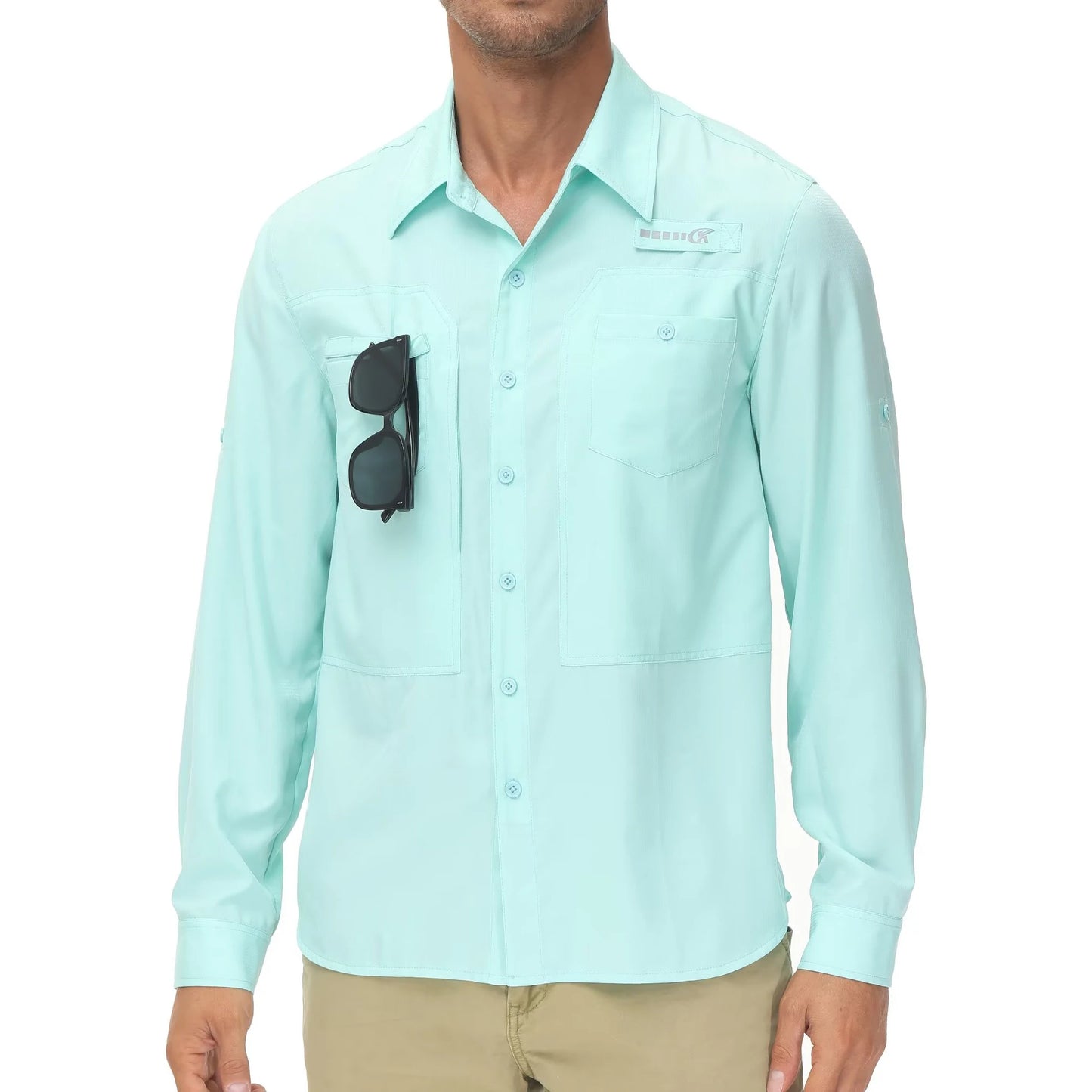 Men's UPF 50+ Fishing Shirt – Lightweight Long Sleeve Sun Protection Shirt with Breathable Mesh Back