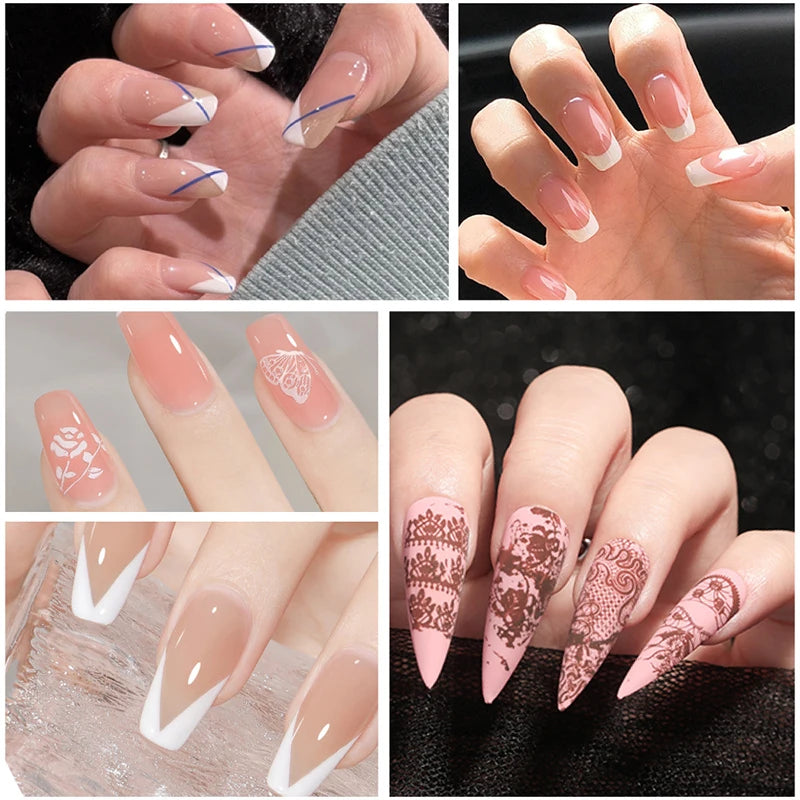 Clear Jelly Nail Stamper Set - Silicone Nail Art Stamp Tool with Scraper for Manicure Designs