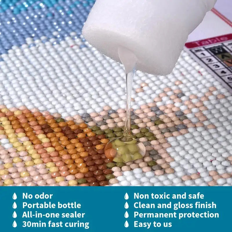 120ML Diamond Painting Sealer – Adhesive & Puzzle Art Glue for Permanent Hold & Shine Effect