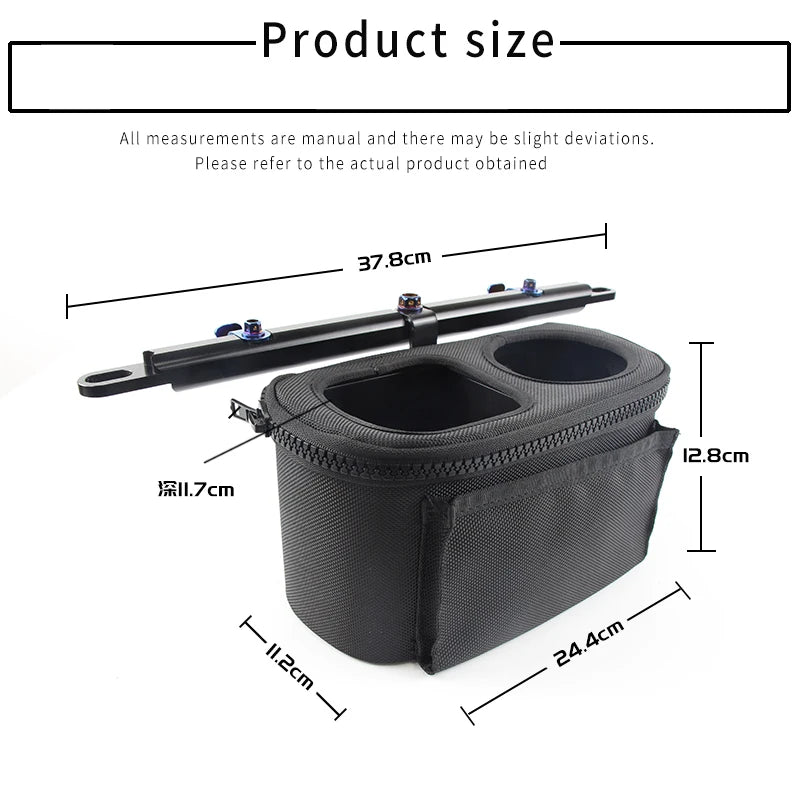 Yamaha NMAX/XMAX/TMAX Motorcycle Handlebar Cup Holder — Water Bottle Cage & Storage Bag for Scooters