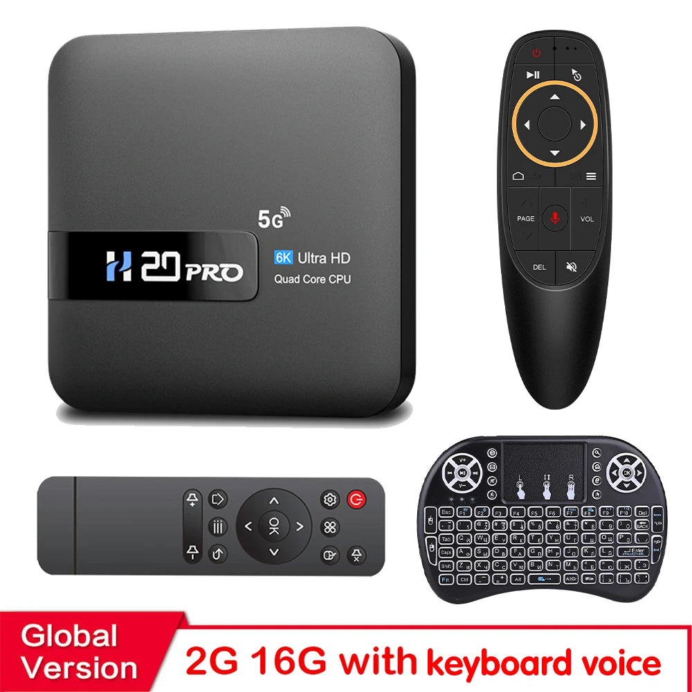 H20PRO Smart Android TV Box – Android 10.0, 16GB, Dual WiFi 2.4&5G, 4K/1080P Media Player with Play Store