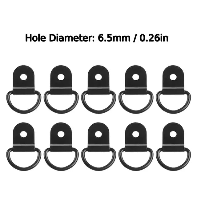 10Pcs D-Rings Tie Down Anchors - Stainless Steel Lashing Rings for Car, Boat, Cargo Trailer, RV & Van Load Securing