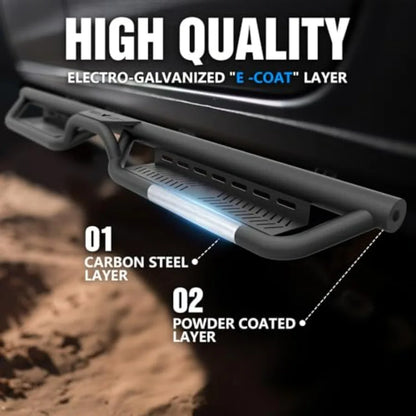 Quad Cab Running Boards Side Steps for Dodge Ram 1500 2500 3500 - Bolt-On Nerf Bar Side Step for Double & Extended Cab 2002-2009