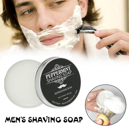 Handmade Smooth Texture Men’s Beard Shaving Soap – Dense Organic Foam Bar for Fresh, Clean Shave