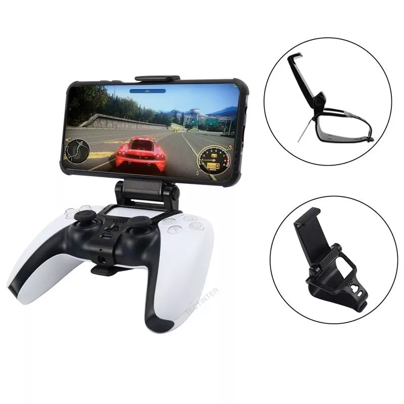 PS5 Controller Holder: Mobile Cell Phone Stand Mount for PlayStation 5 Gamepad - Compatible with Samsung S9/S8, Clip Bracket