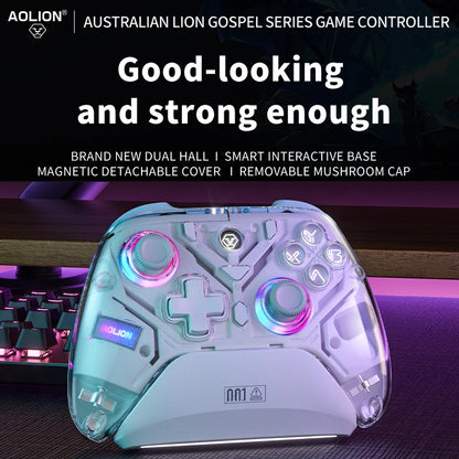Aolion K10 RGB Wireless Gaming Controller – Gamepad with Charging Dock, Hall Effect Joystick & Trigger for Nintendo Switch 2/PC/Phone