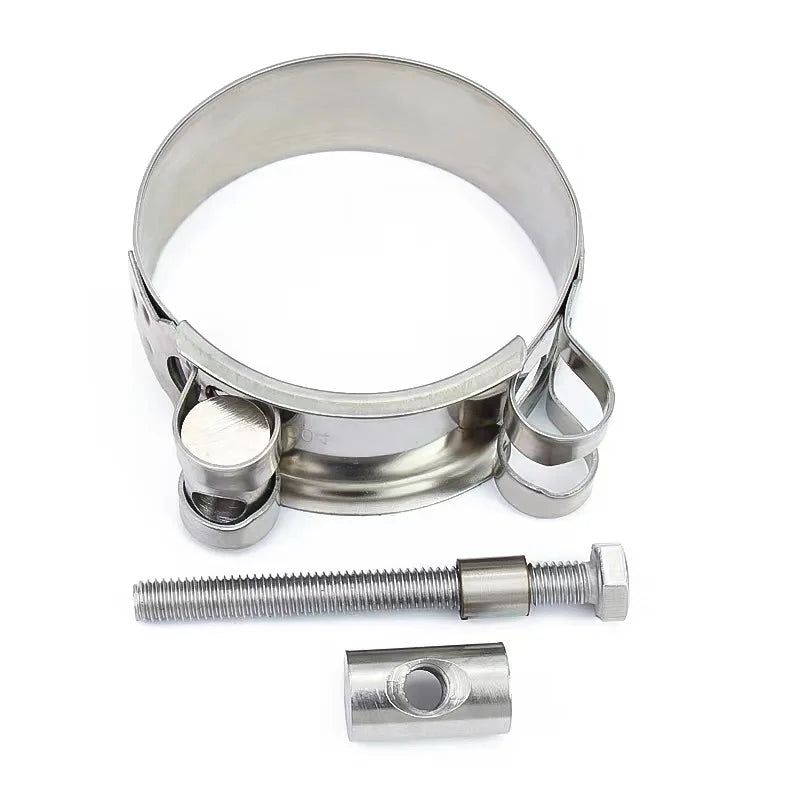 304 Stainless Steel Hose Clamp – Heavy Duty Adjustable Clip for Air, Water, Fuel Pipes & Motorcycle Exhaust Muffler Repair Tool