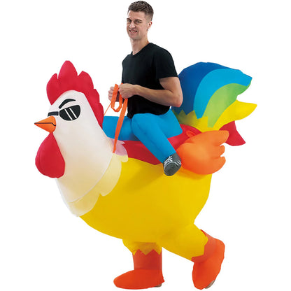 Colorful Rooster Inflatable Costume – Halloween & Holiday Party Animal Cosplay Performance Outfit
