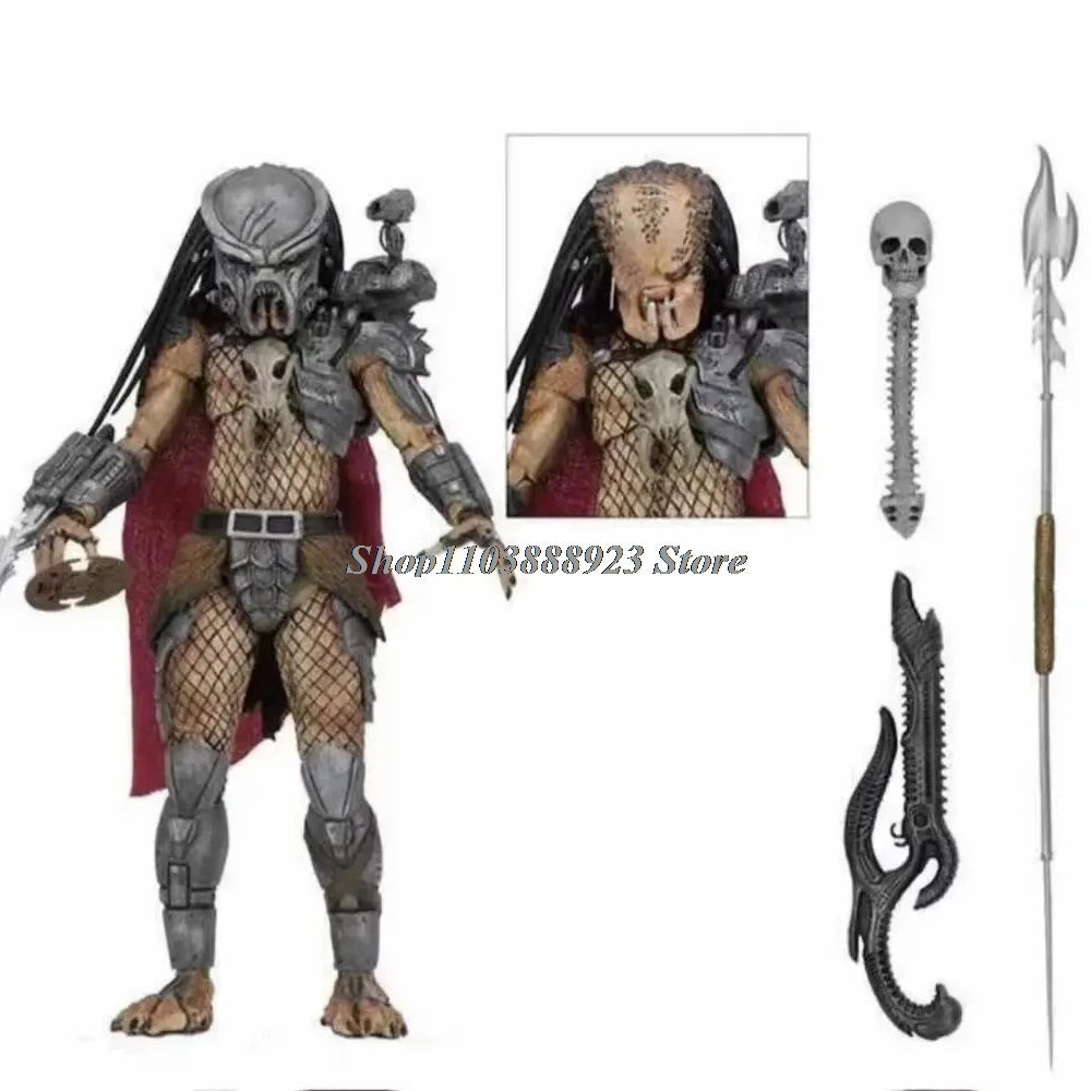 NECA Predator Figure — Ultimate Shaman Elder Armored Jungle Hunter with Snake Vision, Alien Model Toy Gift