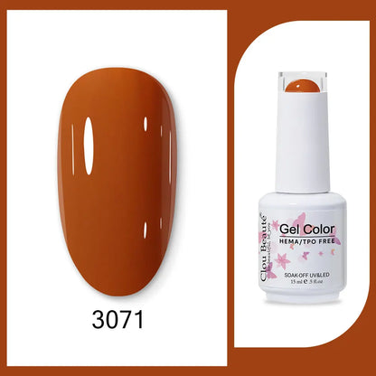 Clou Beaute 15ml Gel Nail Polish Set – Red Black White Green Neon UV Soak-Off Semi-Permanent Nail Varnish Base & Velvet Top Coat