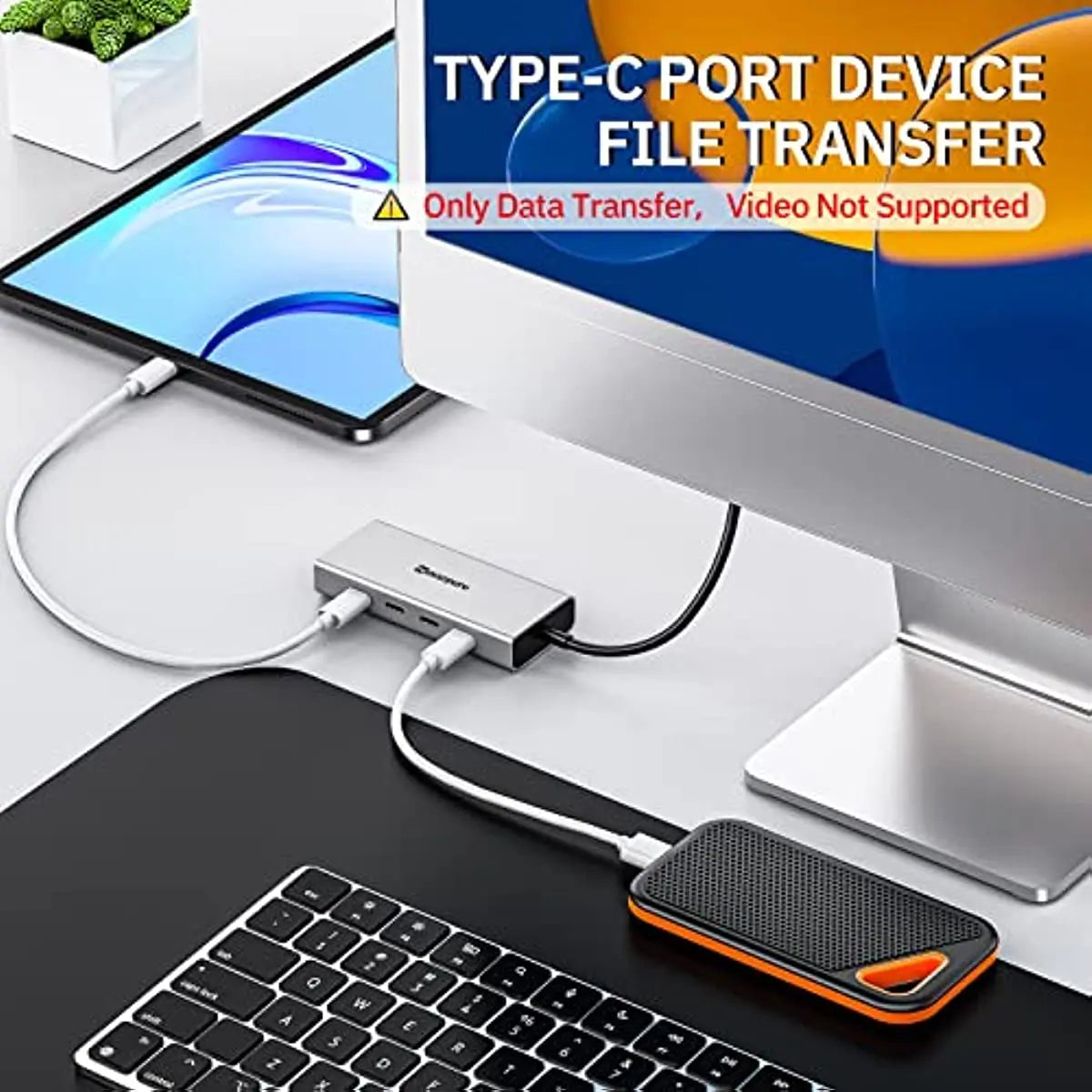Minisopuru USB C Hub 10Gbps – USB 3.2 Type-C to USB Adapter with 100W PD for MacBook Pro, iMac & PC Accessories
