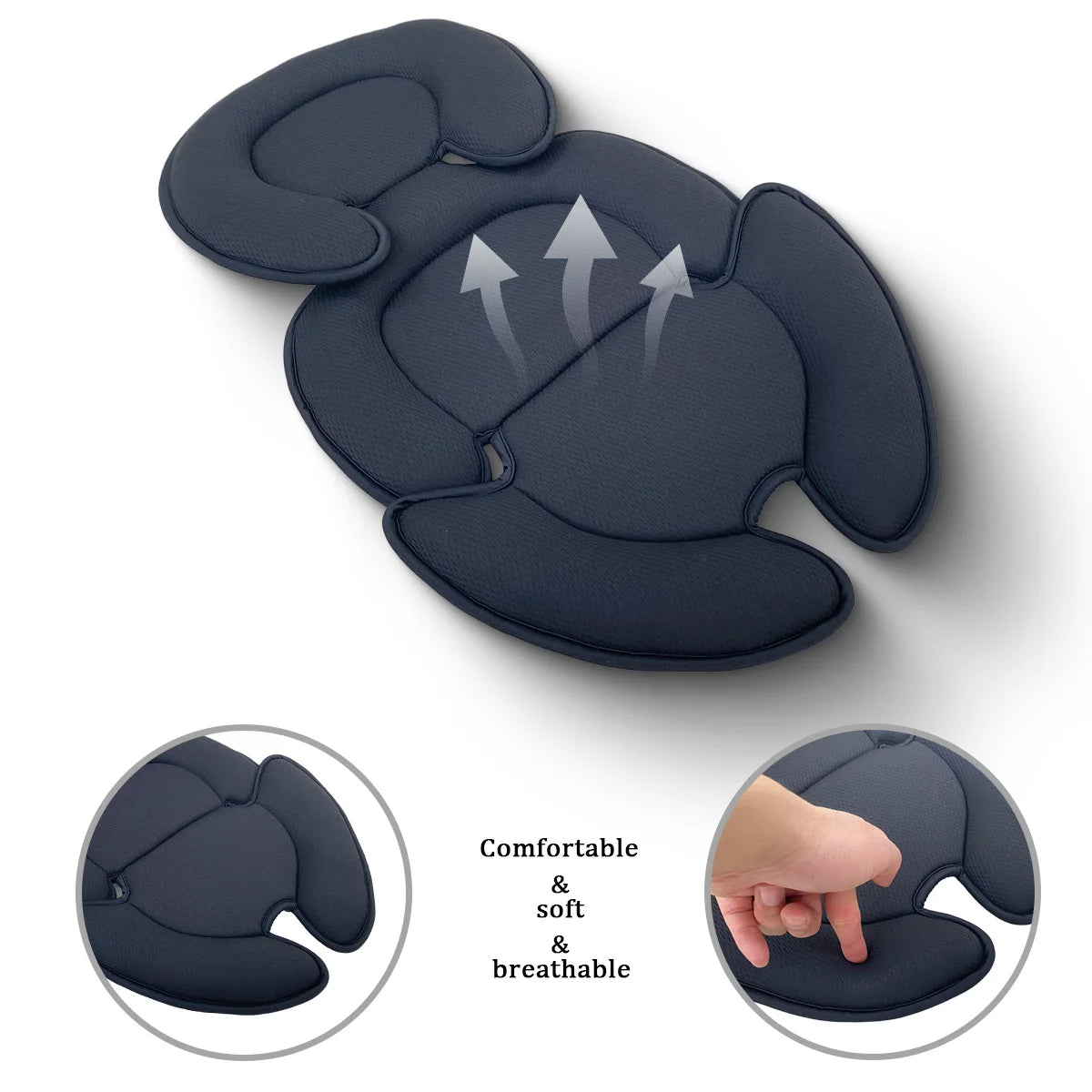 Universal Baby Stroller Seat Cushion — Head & Body Support Pillow for Newborns, Doona Car Seat & Stroller Accessories