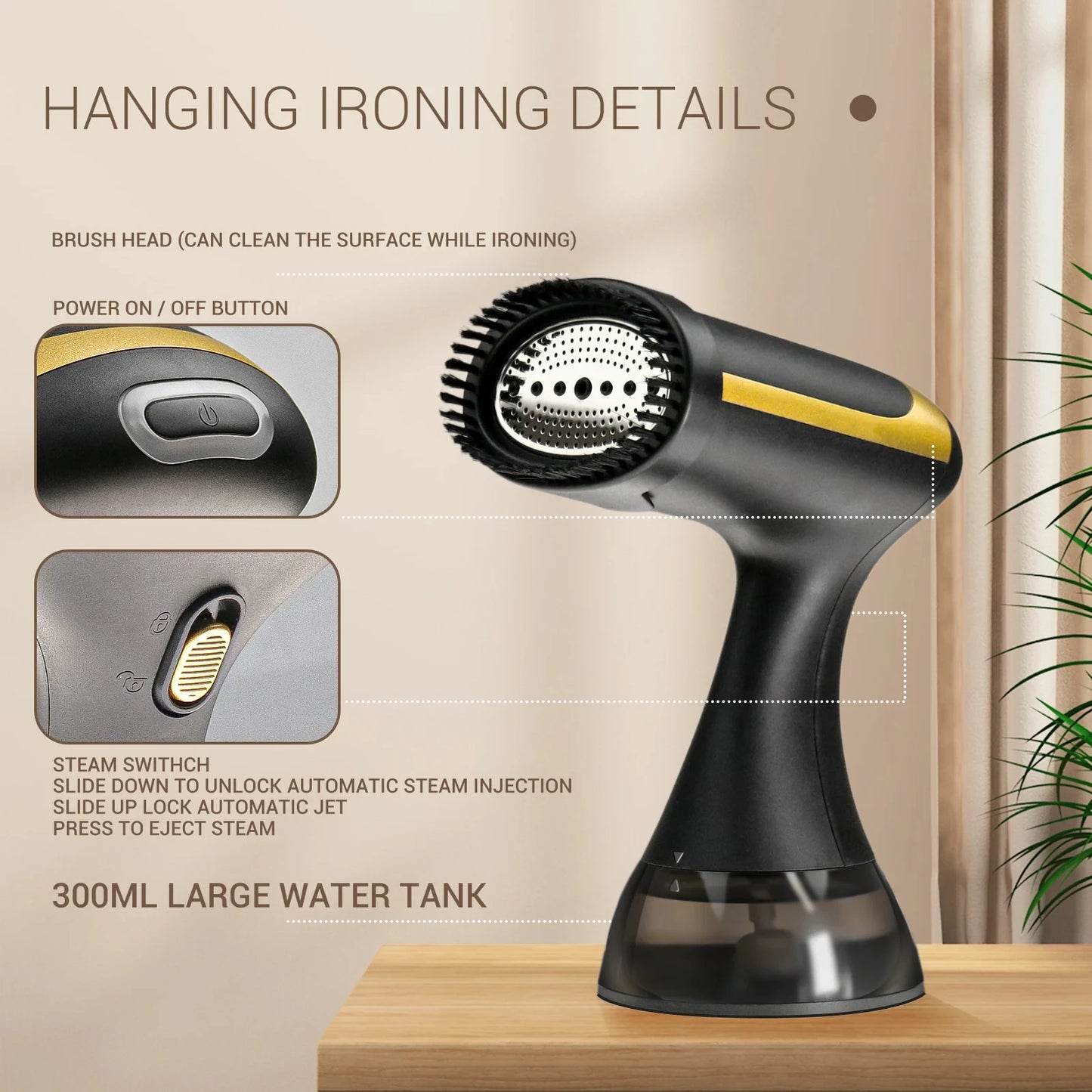 1500W Handheld Steam Ironing Machine – Portable Hanging & Wet Steam Iron for Home Use
