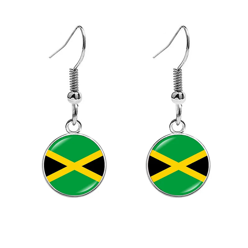 South & North America Flag Earrings - Patriotic Country Pride Drop Dangle Jewelry Gifts for Women