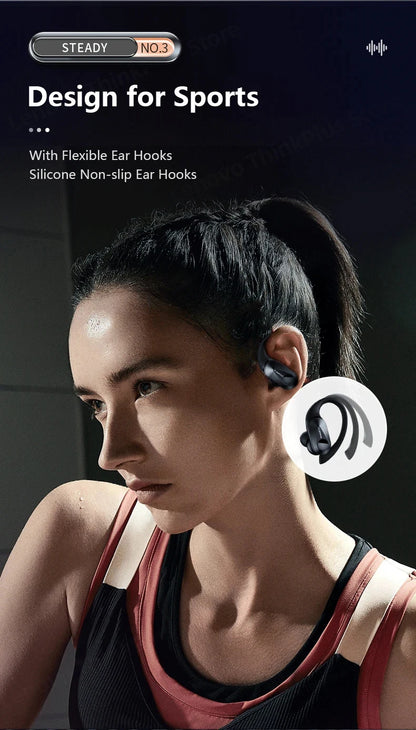 Lenovo LP75 TWS Sports Earphones — Bluetooth 5.3 Wireless, Waterproof HiFi Stereo, Noise-Reducing Earbuds with Mic