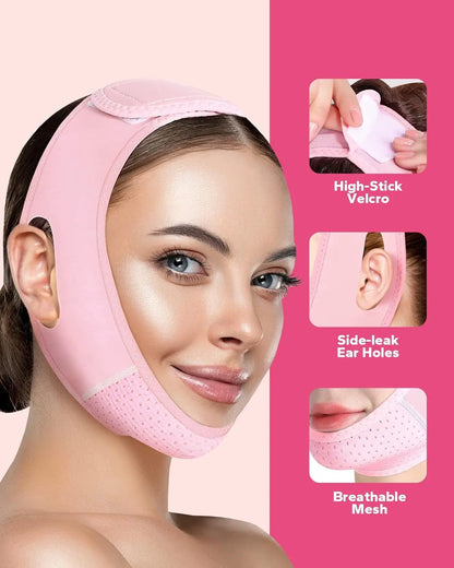 Reusable V-Line Face Strap – Double Chin Reducer, Chin Up Patch, V-Shaped Mask for Sagging Skin