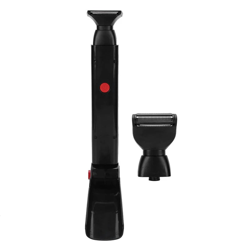 Long Handle Waterproof Men’s Back Shaver — USB Rechargeable Folding Body Hair Trimmer