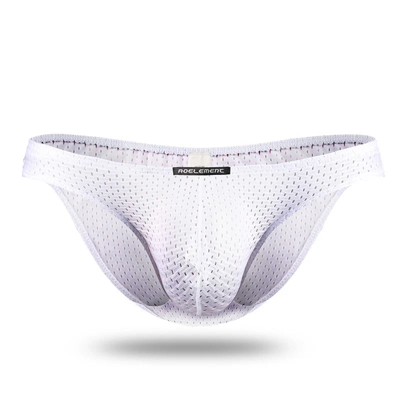 2PCS Men’s Ice Silk Transparent Briefs – Breathable Mesh Lightweight Low Rise Sexy Underwear Youth Fit Comfort Pants