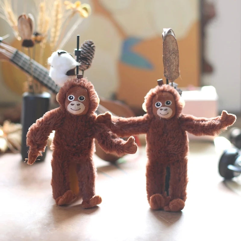Cartoon Gorilla Plush Keychain - Soft Monkey Pendant for Backpack, Car & Bag Decor