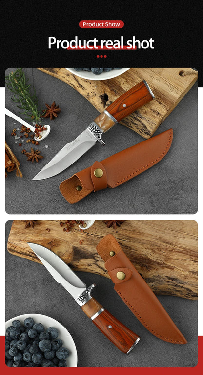 Wild Survival Self-Defense Mini Knife – Portable Stainless Steel Pocket Knife for Outdoor Camping, Fruit & Meat Cutting