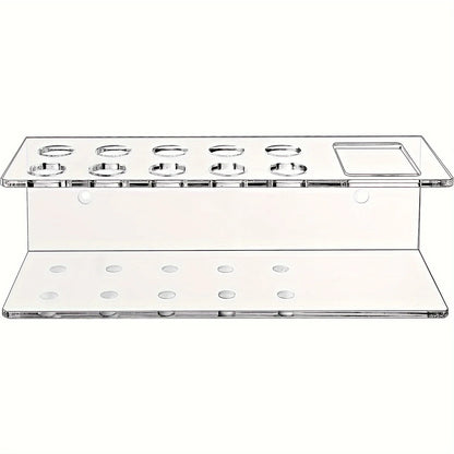 Acrylic Marker Pen Holder – Wall-Mounted 10-Slot Dry Erase Storage Rack for Office