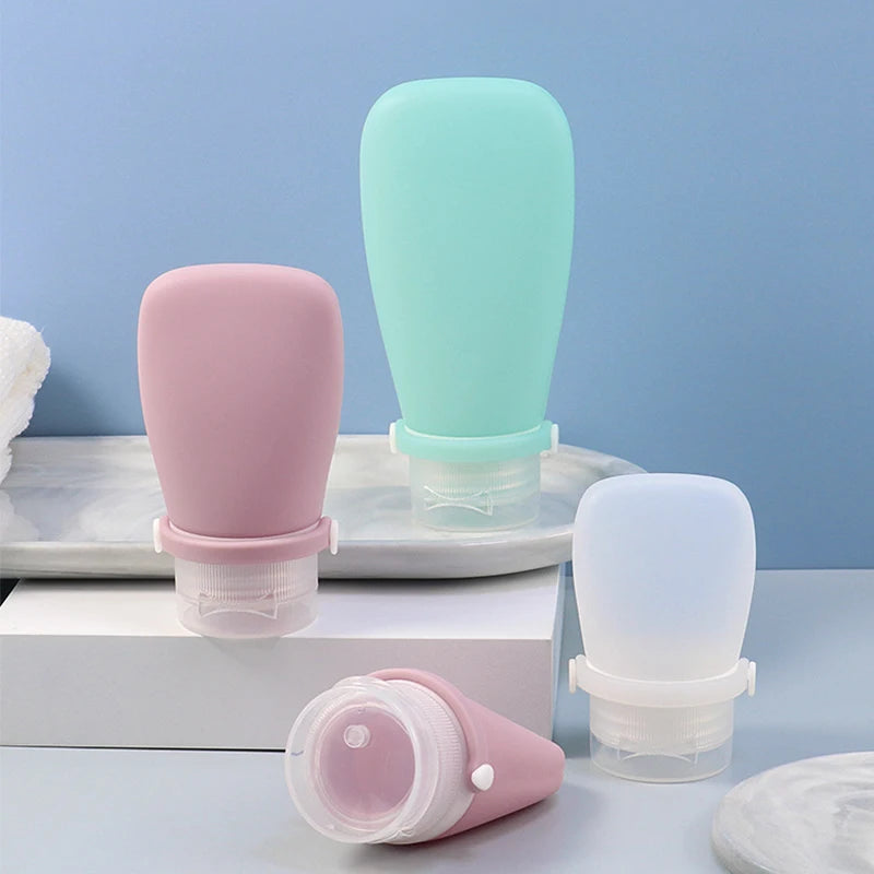 Portable Silicone Travel Bottle - Leakproof Cosmetic Storage Container for Refillable Lotion, Shampoo - Squeeze Tube Empty Bottle
