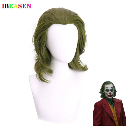 Joker Cosplay Costume Set - Arthur Fleck Red Suit with Green Wig for Halloween & Costume Parties