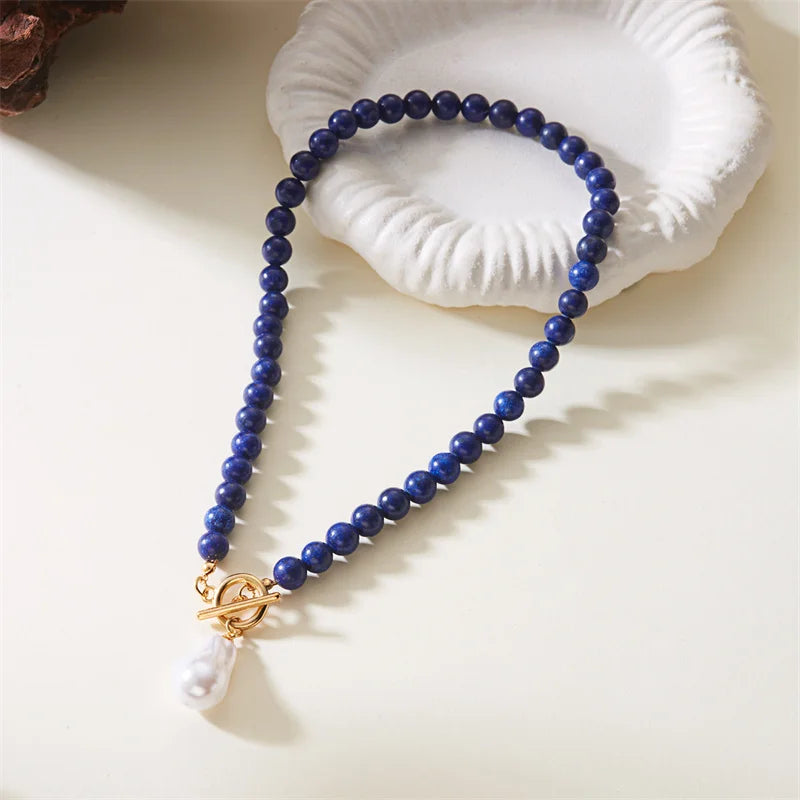 Vintage Pearl Necklace for Women - Elegant Irregular Stone Choker for Weddings, Parties & Gifts
