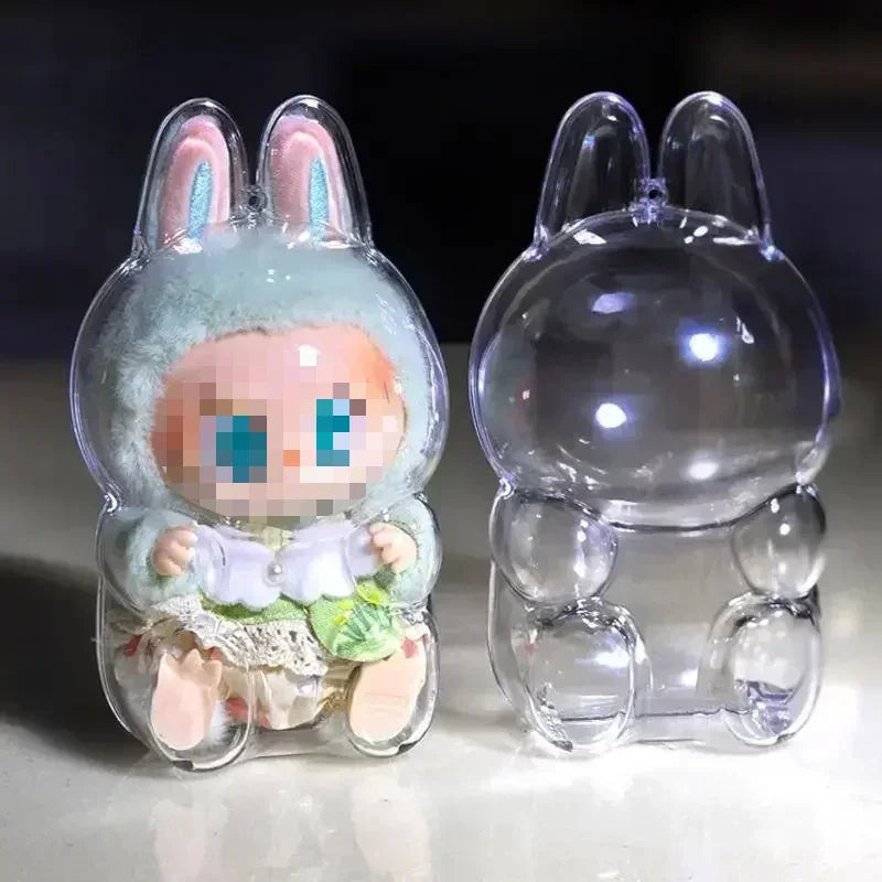Labubu Blind Box Protective Cover — Thickened Transparent Dust Bag for Pendant Dolls, Vinyl Doll Storage (1-4PCS)