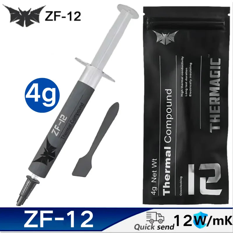 ZF-12 High-Quality CPU Thermal Paste — 12W Thermal Grease Silicone Paste for Processor Cooling