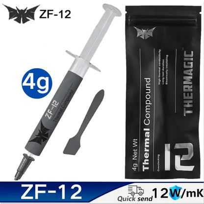 ZF-12 High-Quality CPU Thermal Paste — 12W Thermal Grease Silicone Paste for Processor Cooling