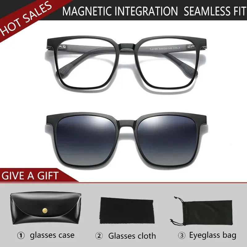 VICKY Magnetic Clip-On Myopia Glasses – Polarized Prescription Reading Sunglasses for Men & Women TJ2190