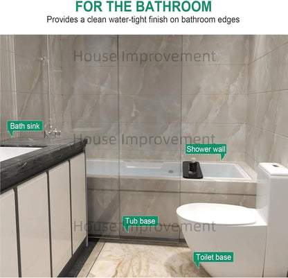 Collapsible Silicone Shower Water Barrier - Self-Adhesive Bendable Splash Guard and Waterproof Threshold Strip