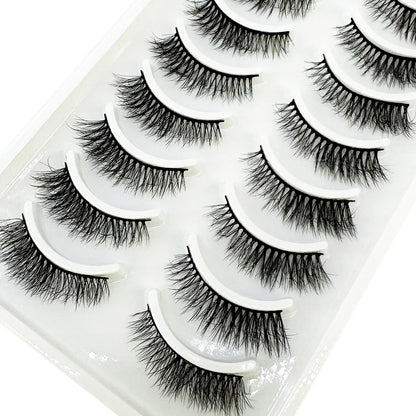 5/10 Pairs 3D Mink False Eyelashes – Wispy Handcrafted Full Strip Short Natural Lashes for Makeup