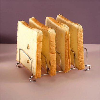 Stainless Steel Toast & Bread Rack – Rectangle Food Display Tool for Air Fryer & Kitchen Accessories