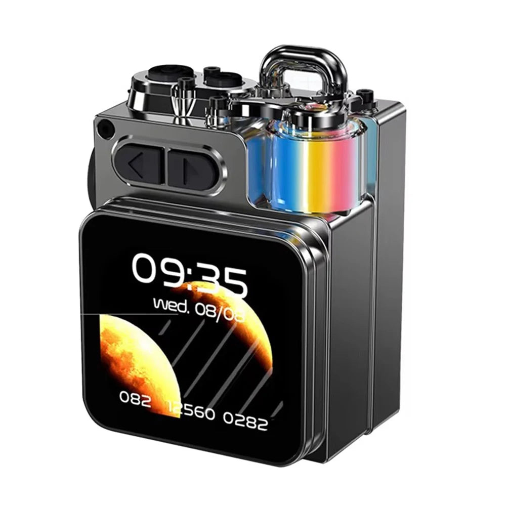 RGB Bluetooth Desktop Speaker with LED Display - Wireless Subwoofer, Metal Mechanical Design, Calendar & Alarm Clock