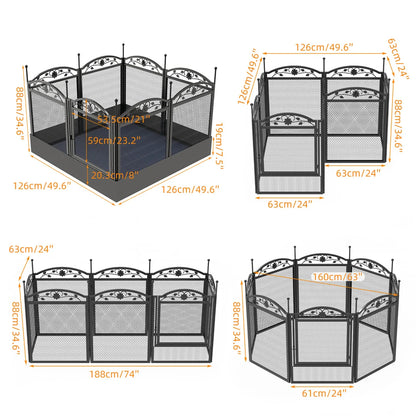 8-Panel DIY Heavy Duty Dog Playpen – Indoor & Outdoor Metal Puppy Fence with Waterproof Pad for Whelping and Training