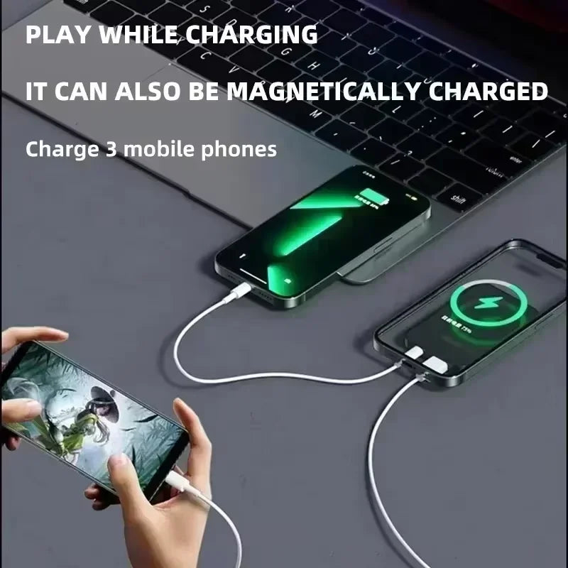 Lenovo 500000mAh Magnetic Power Bank - 22.5W Fast Charging Portable Battery Pack for iPhone & Samsung