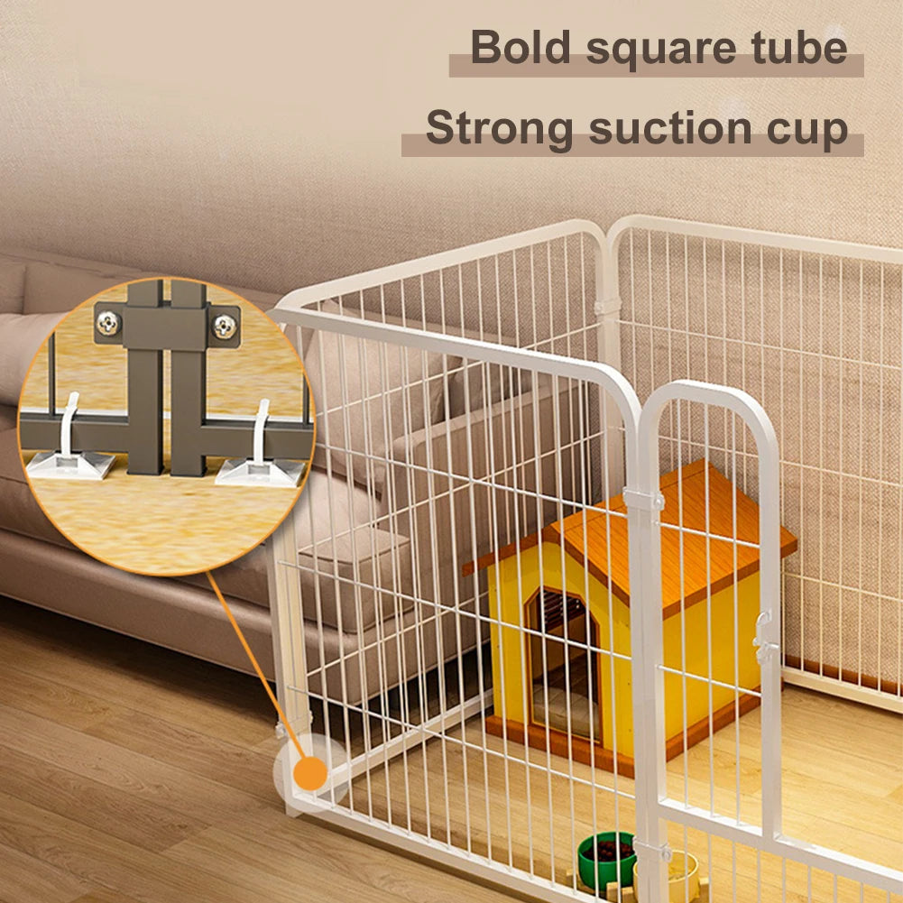 6-Panel Heavy Duty Foldable Pet Exercise Fence — Puppy Kennel Cage & Metal Barrier for Dogs, Cats, Rabbits