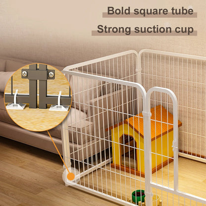 6-Panel Heavy Duty Foldable Pet Exercise Fence — Puppy Kennel Cage & Metal Barrier for Dogs, Cats, Rabbits