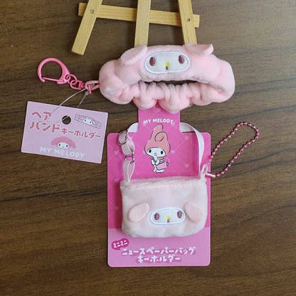 Sanrio Doll Clothing & Accessories Set – Hello Kitty, My Melody & Kuromi Outfit for Labubu V1/V2 Dolls with Hair Band & Messenger Bag