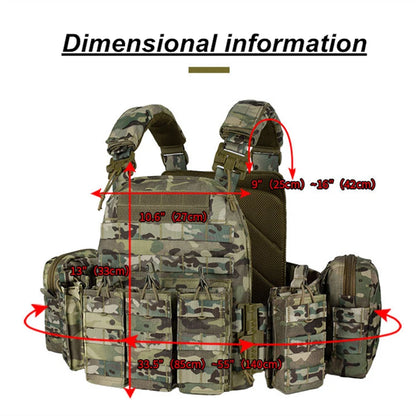 YAKEDA 6094 Tactical Vest – Lightweight Quick Release Combat Plate Carrier, 1000D Nylon Molle Hunting Vest in Black