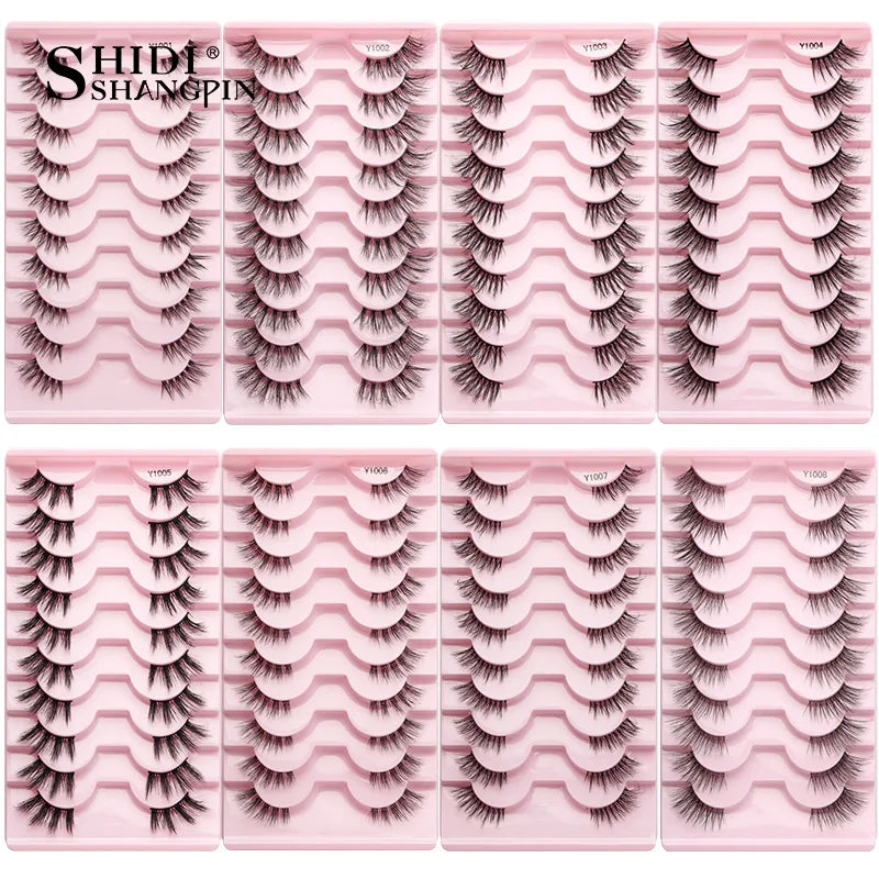 SHIDISHANGPIN 3D Half Cat Eye Lashes – Natural Winged Fox Faux Mink Eyelashes for Makeup