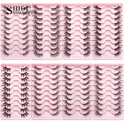 SHIDISHANGPIN 3D Half Cat Eye Lashes – Natural Winged Fox Faux Mink Eyelashes for Makeup