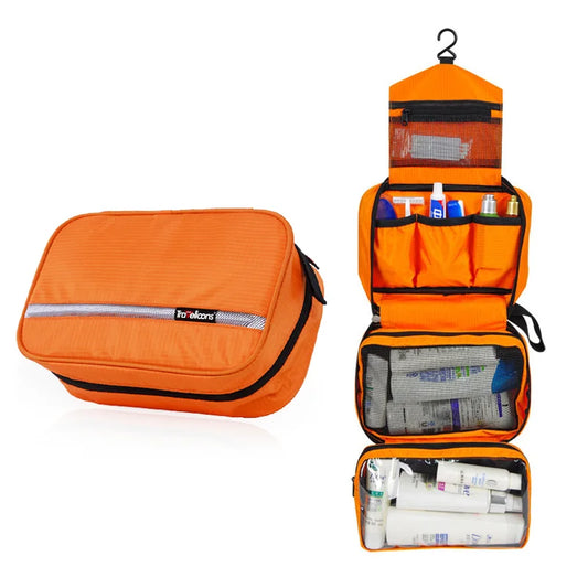Hanging Travel Toiletry Bag | Organizer Kit for Men & Women with Cosmetics & Makeup Storage